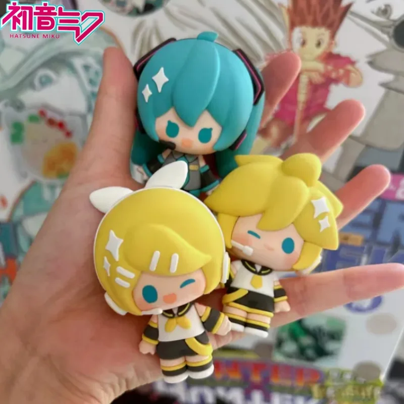 New Hatsune Miku Kagamine Rin Len Chain Soft Rubber Keyring Phone Pendant Keychain Kaito Backpack Anime Model Fufu Toys Gift