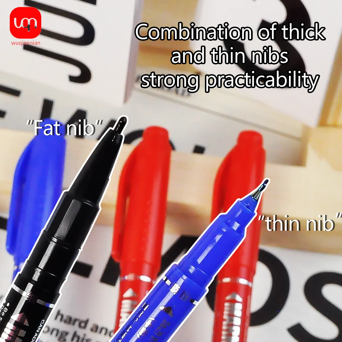 3/6/12PCS Double-ended Oil-based Waterproof Permanent Markers for Drawing Sketching Fine Line Ultra-fine School Office Supplies
