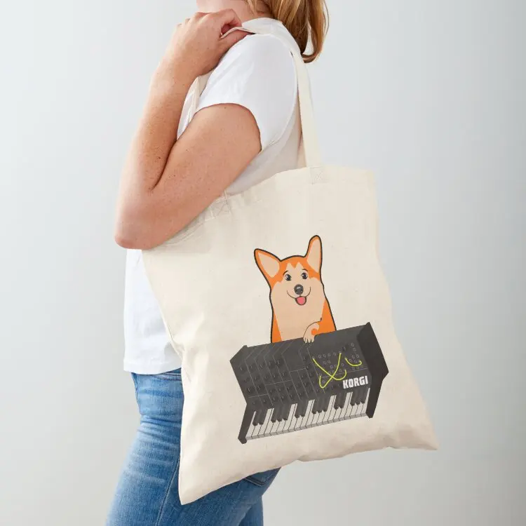 

Funny Synthesizer fan KORGI Corgi Dog Lover Tote Bag shopper bags for women Cloth bags reusable shopping bag shoping bag