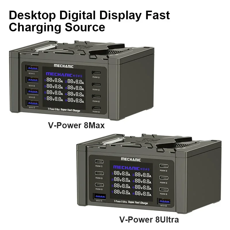 Mecânico V-power Ultra Max 15w Ferramenta de Carregamento sem Fio com Qc3.0 pd Porta de Carregamento Usb Carregador Inteligente Super Rápido