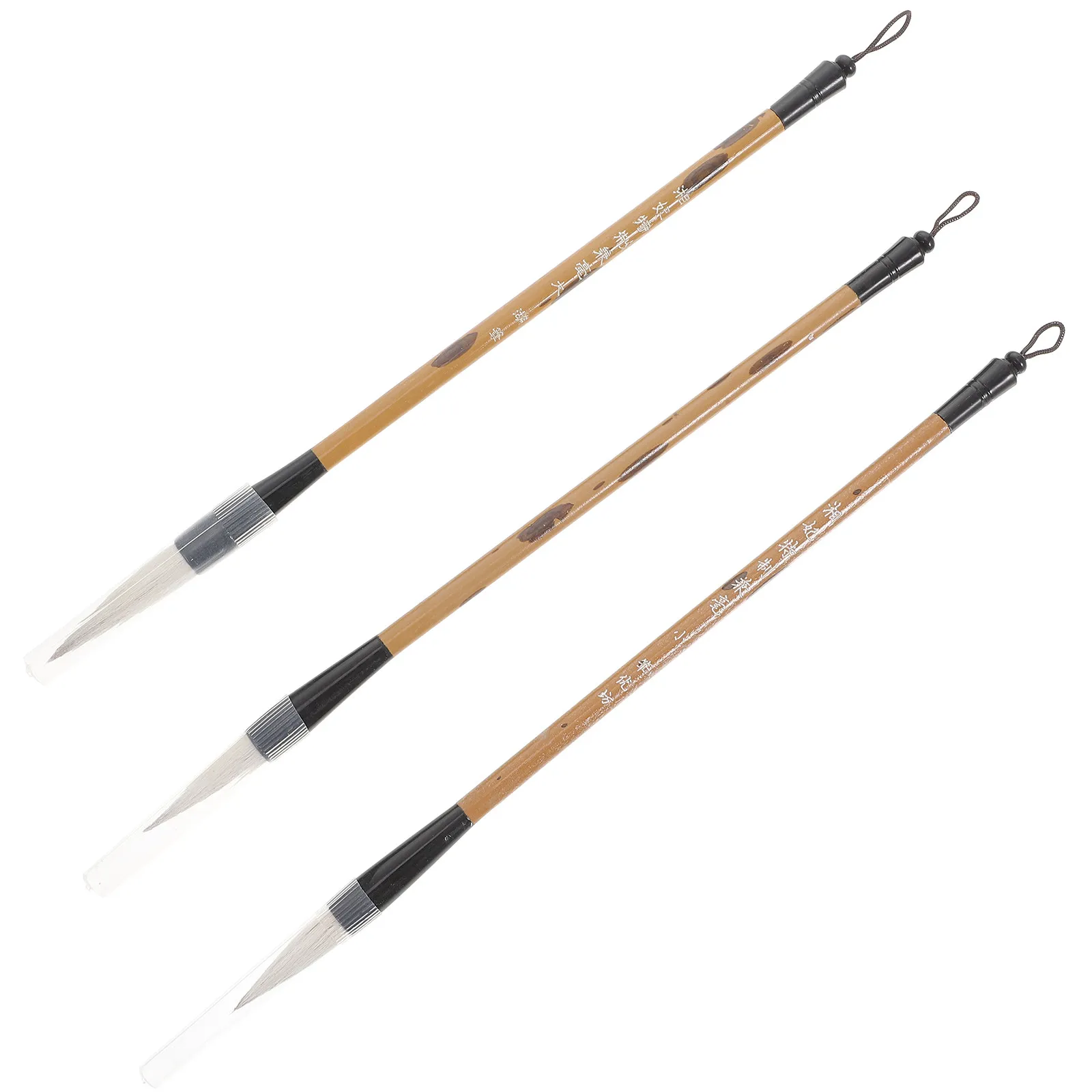 3Pcs Chinese Calligraphy Brush Traditional Writing Brush Soft Flexible Head Suitable for Calligraphy Painting Drawing Practice