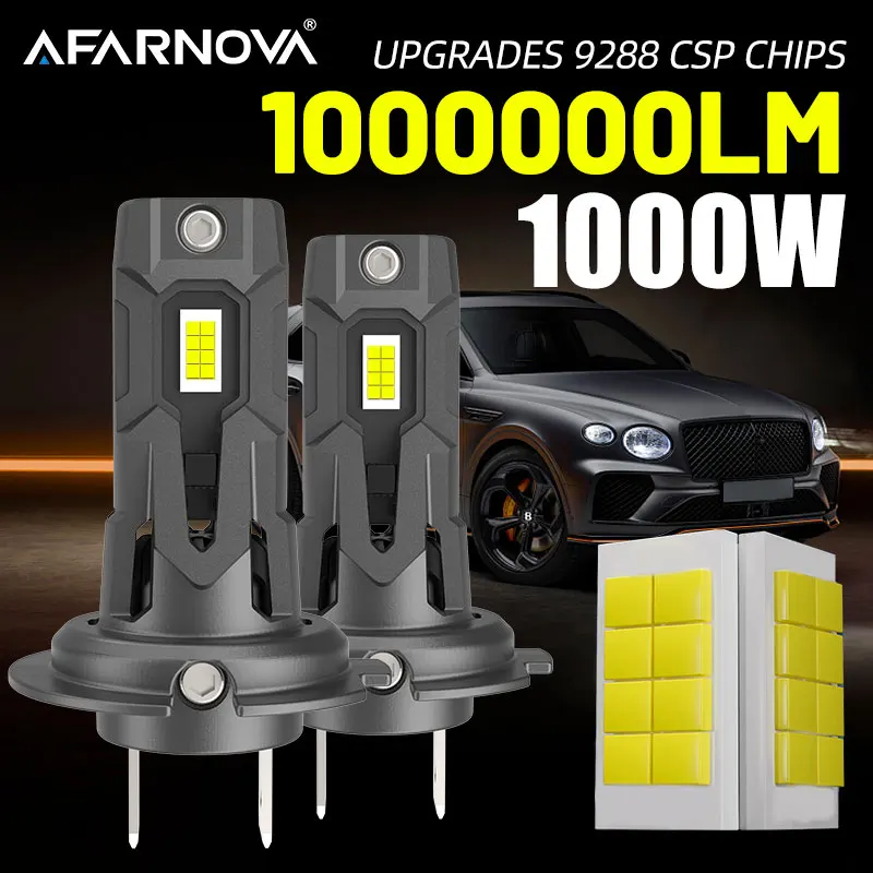 

H7 Светодиодная лампа для автомобильных фар 8890 CSP 6000K Plug&Play Turbo Lamp 1:1 Мини-размер Светодиодная лампа Беспроводная 1000 Вт 1000000LM Автомобильные аксессуары