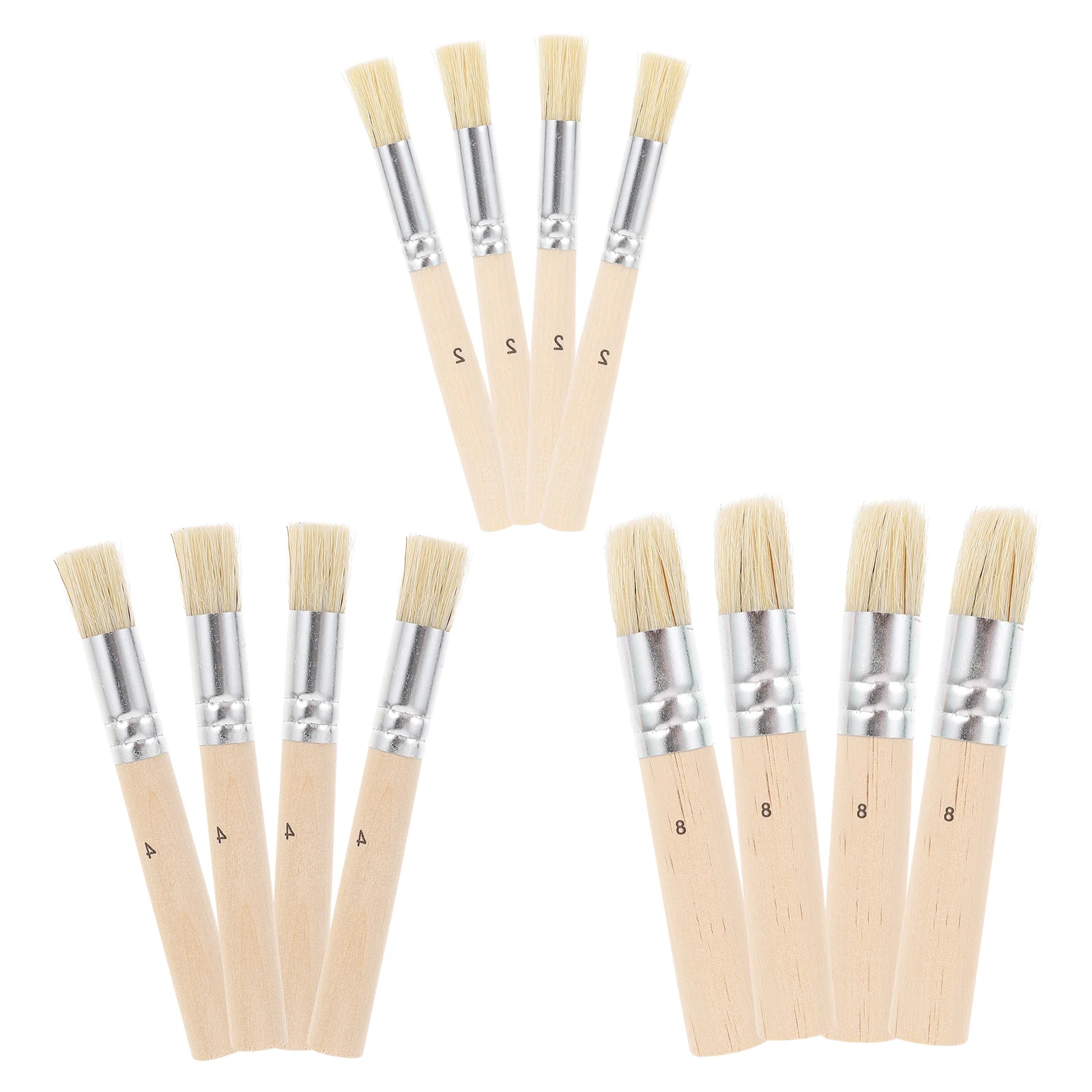 

4 Sets12pcs Detail Bristle Brush Watercolor Paint Brushes Template Oil Painting