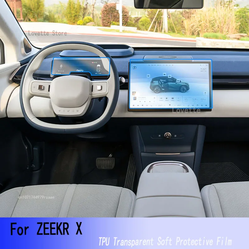 

For ZEEKR X（2023-2024）Car GPS Navigation Protective LCD TPU Screen Protector Anti-Scratch Film Fitting PPF