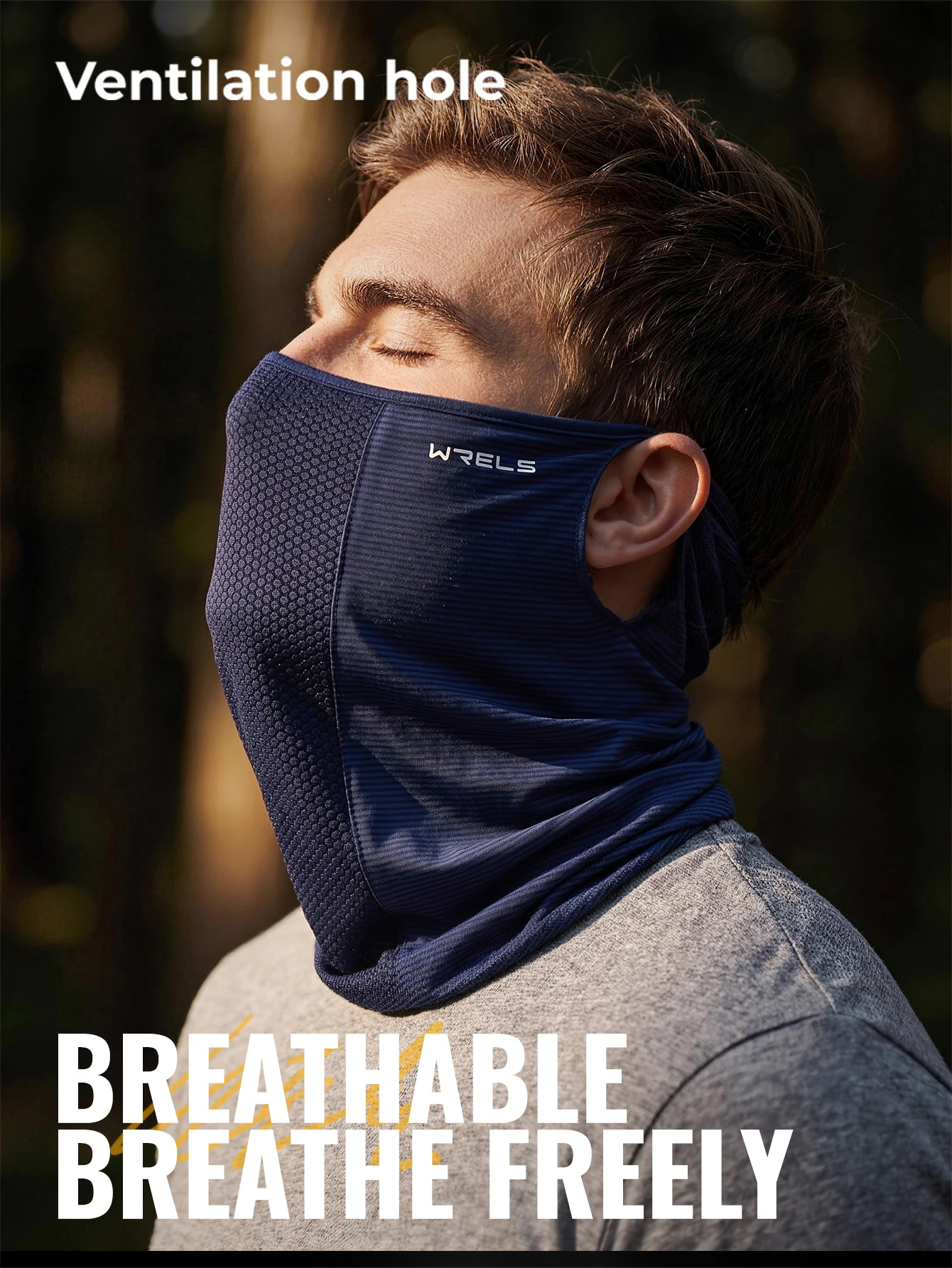 WRELS Nackenwärmer UV-Schutz Gesichtsmaske UPF 50+ Kühlender Ohrschal mit Haken Bandana Sommer Radfahren Angeln Outdoor Taktische Maske – Detail 3