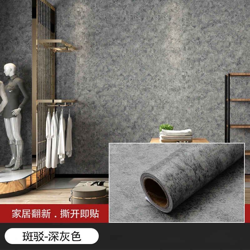 Cement Gray Wallpaper Vinyl Waterproof Self-Adhesive Wallpaper Countertop Contact Paper Kitchen Bathroom Furniture Renovation