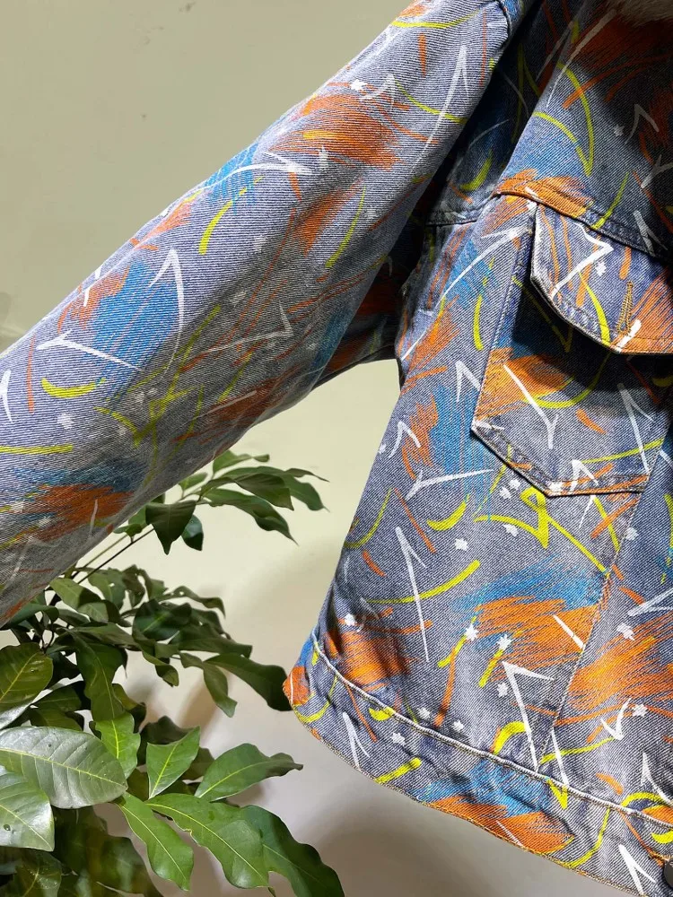 الشتاء النساء أسفل معطف الثعلب الفراء طوق المطبوعة الدنيم الستر بطانة انفصال سترة منفوخة مكتب سيدة واحدة الصدر ملابس خارجية