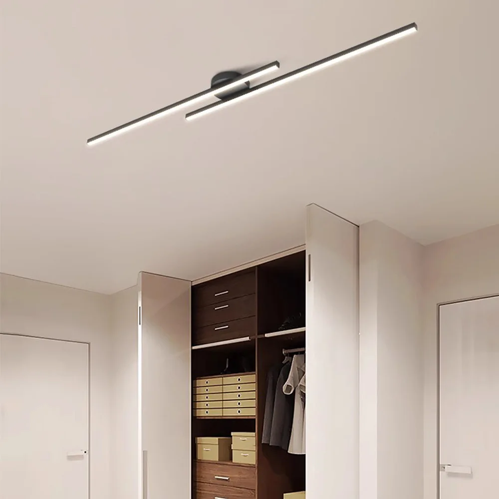 Long Aluminium LED Ceiling Light Modern Creative Design Ceiling Lamp Indoor Lighting Fixture Hallway Balcony Aisle Office Lustre