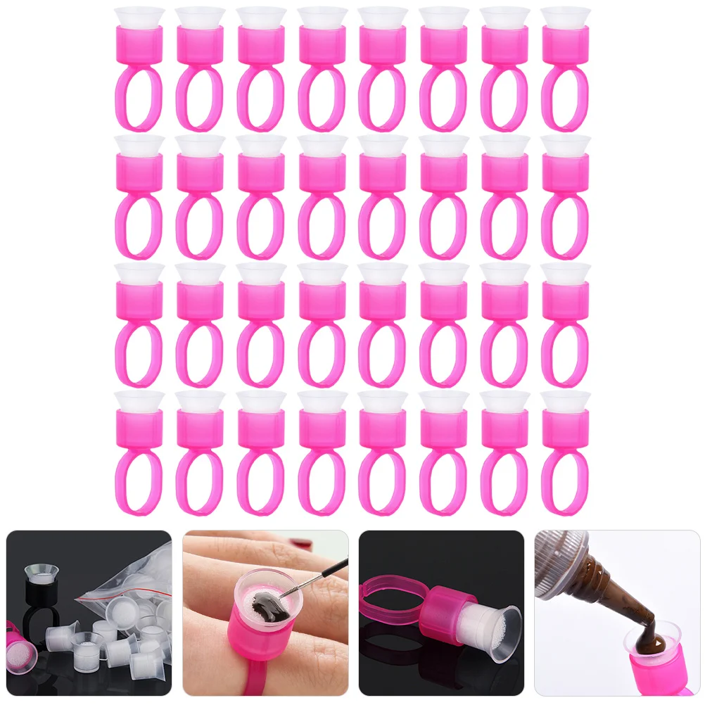

50Pcs Eyelash Extension Cups Reusable Glue Rings for Salon and DIY Efficient Time Saving Lash Application Tool