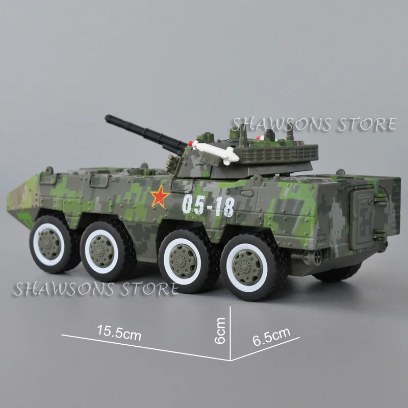 Mainan Model militer Diecast, mainan Model militer 1:50 kendaraan tempur lapis baja, suara tarik mundur AFV Tiongkok, replika miniatur ringan