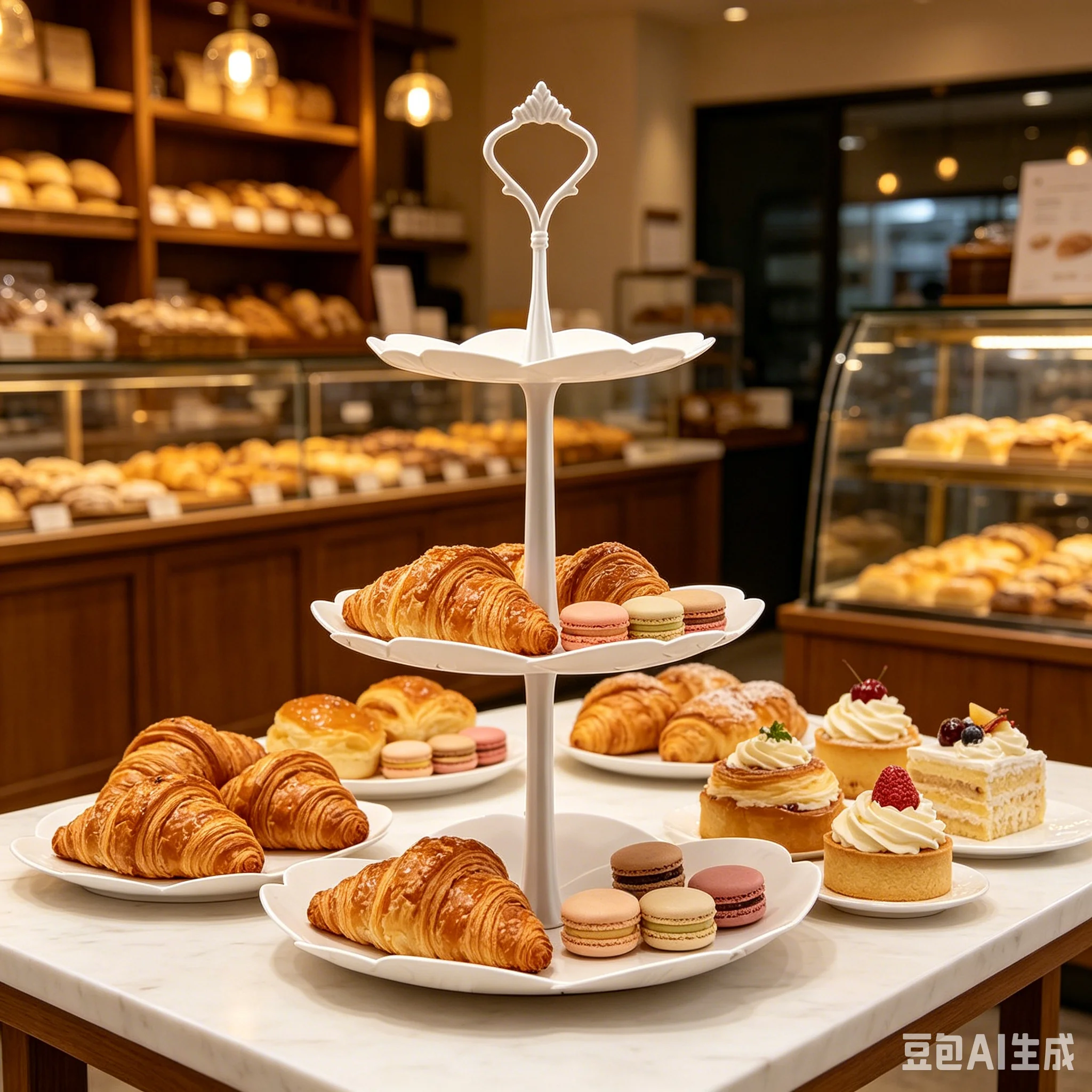 3 Tiers White Plastic Cupcake Stand Dessert Stand Tiered Serving Trays - Round, Square, Flower