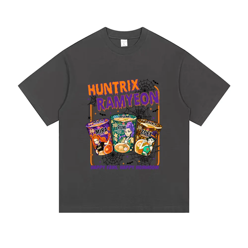 Kpop شيطان الصيادين رومي ميرا زوي تي شيرت الصيف الرجال النساء عيد الميلاد هالوين نمط التي شيرت للجنسين موضة تي شيرت الشارع الشهير