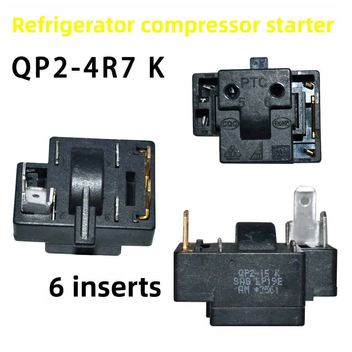 

1 шт., компрессор стартера для холодильника и морозильной камеры QP2-4,7H/15H/15K/22H, реле защиты от перегрузки стартера