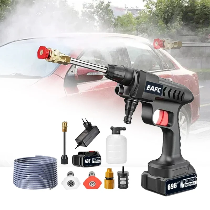 EAFC 60Bar Cordless High Pressure Car Washer  30000mAh Rechargeable Car Wash Gun Electric Water Gun Foam Machine