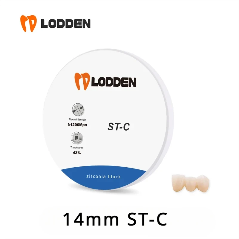 14Mm ST-C Tandheelkundige Lab Zirkonia Blok Transparantie 43% Sterkte 1200 Blok Vita 16 Kleuren Tandheelkundige Cad Cam Tandheelkundige Materialen