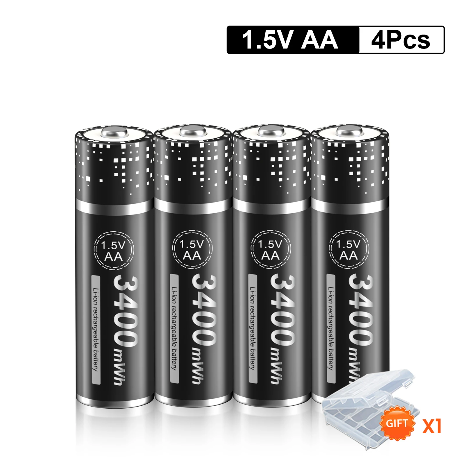 

PALO 1.5V Li-ion AA Rechargeable Battery 1.5 Volts Lithium Battery For Clocks, Mice, Computers, Toys Car