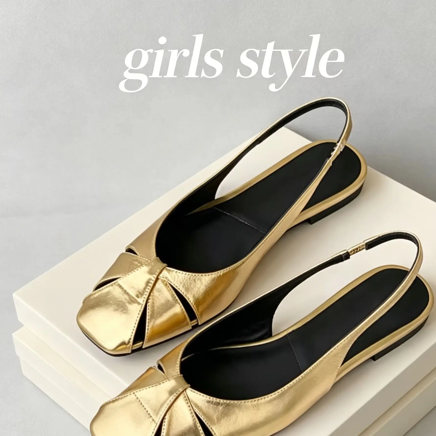 2026 Summer New Women's Wrap Toe Sandals French Genuine Leather Square Toe Flat Back Strap Slip On Casual Daily Ladies Shoes