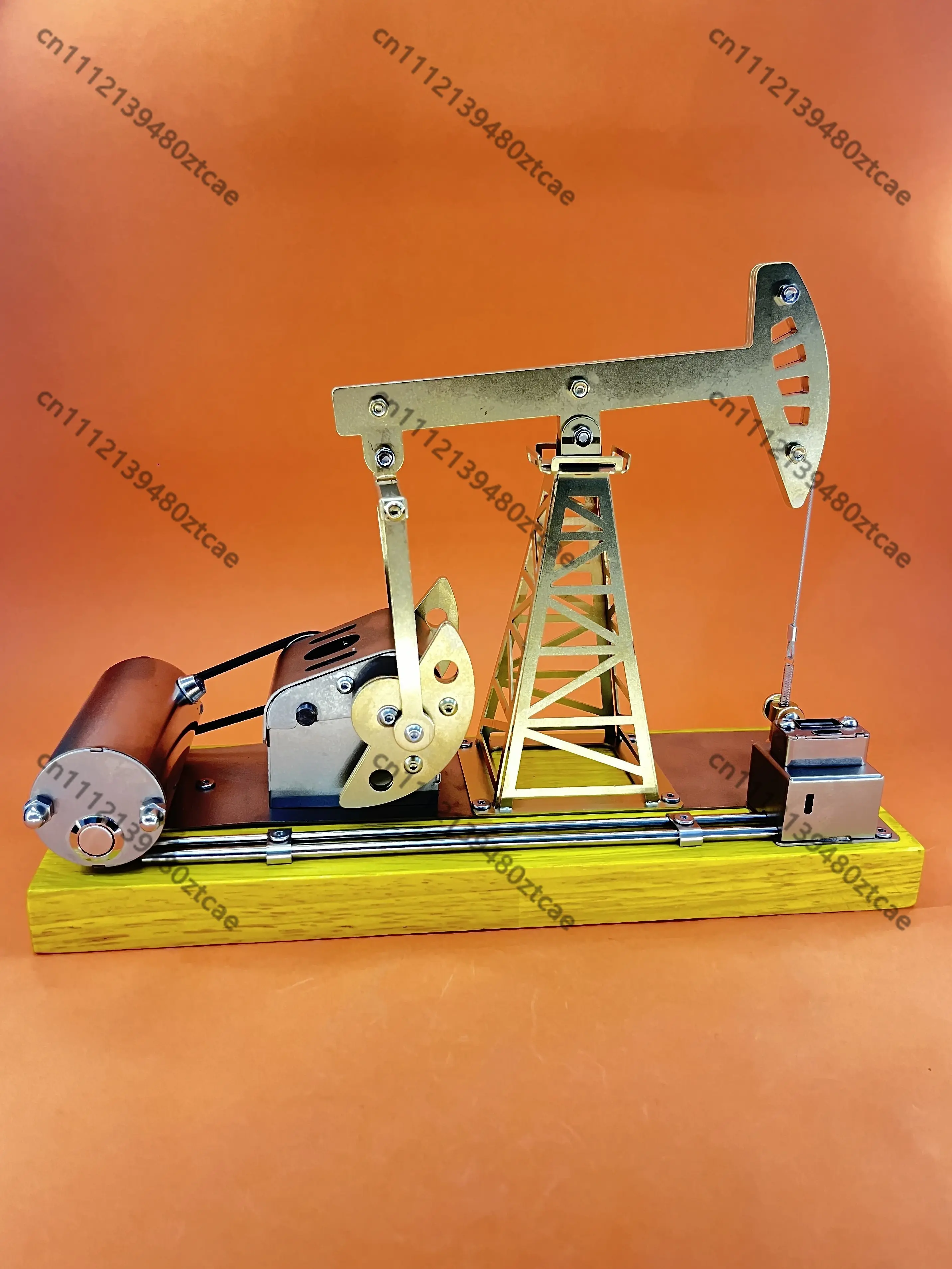 Stainless steel electric pumping unit model kowtow ornament metal toy simulation oil production unit drilling platform crafts