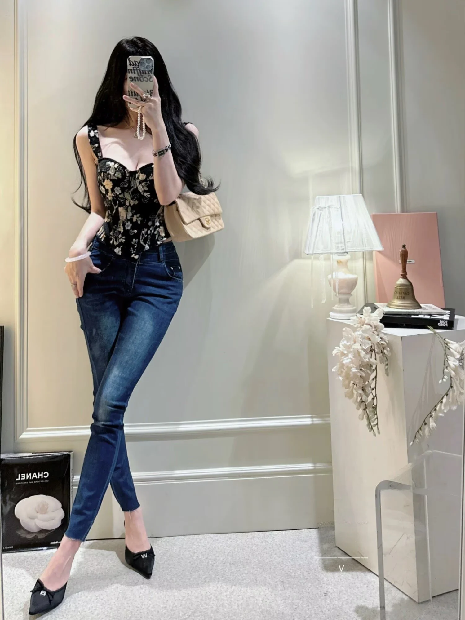 

High Waist Blue Waed Jeans Women's Slim Fit Ankle Length Cotton Stretch Denim Pants Sexy Trendy Autumn Faion Ladies