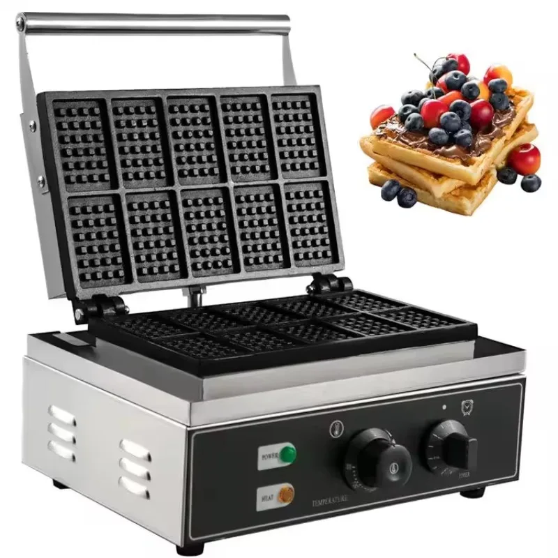 

Commercial Rectangular Waffle Machine Non-stick Electric Waffle Machine Stainless Steel Waffle Pancake