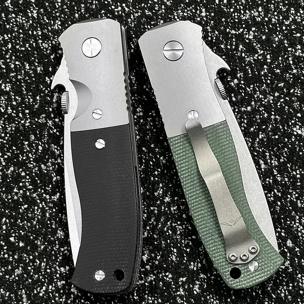 ใหม่ AUS-10 ใบมีด CQC7 Wave เปิดคู่แถวแบริ่งเซรามิคไทเทเนียม Micarta Handle Camping การล่าสัตว์ EDC เครื่องมือมีดพับ