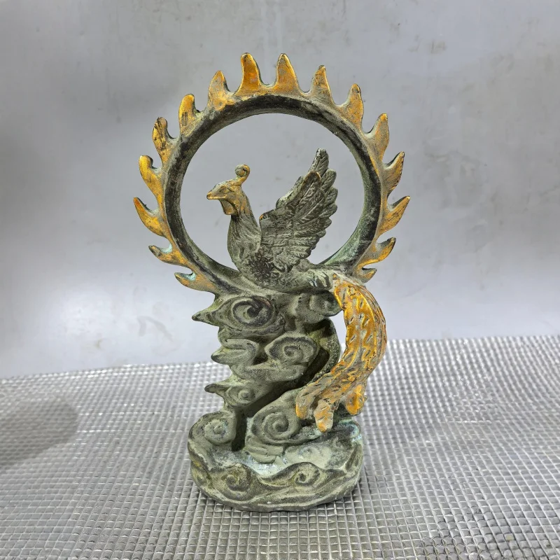 Gilt copper fire phoenix backflow incense burner ornament home decoration creative gift craft