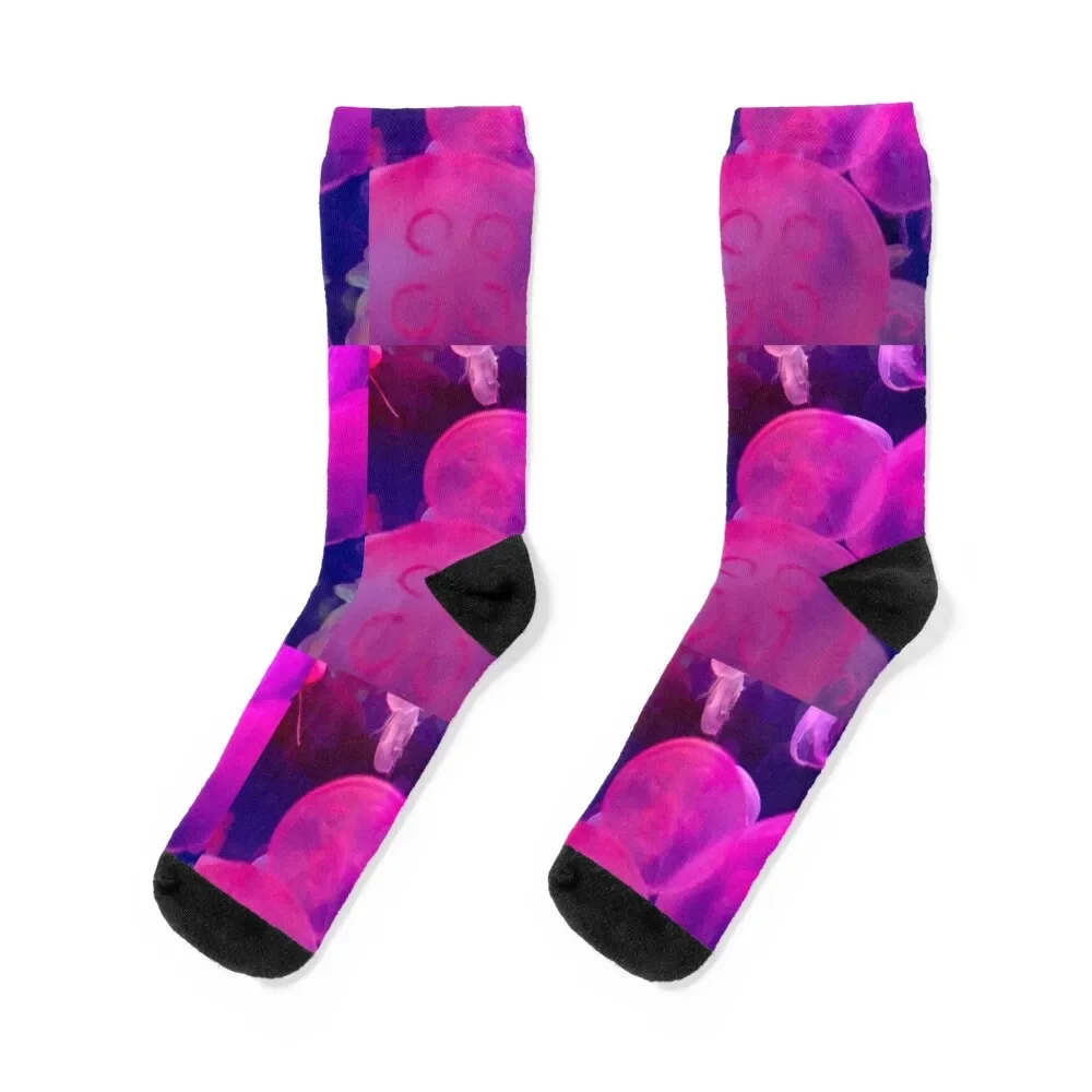 Jelly fish, colour changing, bright pinks Socks professional running compression Mens Socks Women's