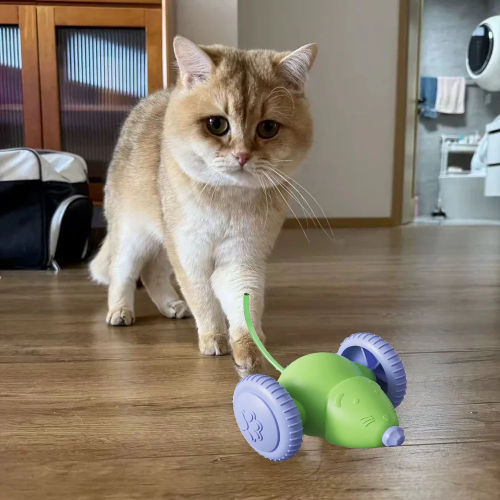 

Interactive Cat Toy Electric Mouse Car Automatic Teaser kitten Pet Toys Rechargeable Intelligent Obstacle Avoidance Cat Car Toy