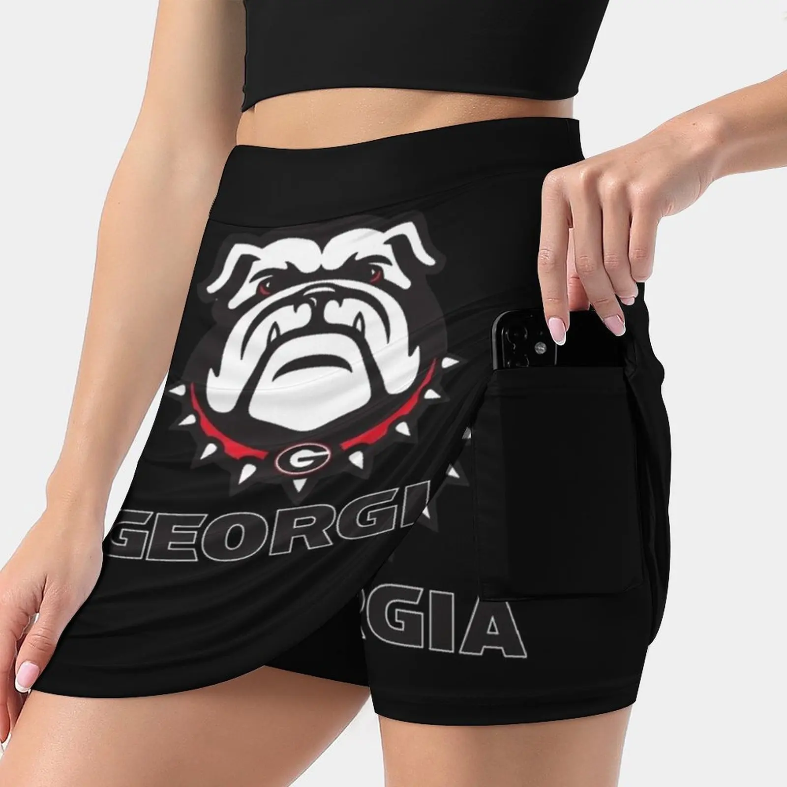 Georgia Bulldogs Shirt | Bulldog T Shirt | Bulldog Women's skirt Sport Skort Skirt With Pocket Fashion Korean Style Skirt 4Xl