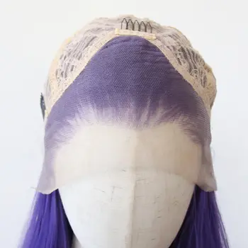8 best sales Dunkelviolette Lace-Front-Perücke - №4