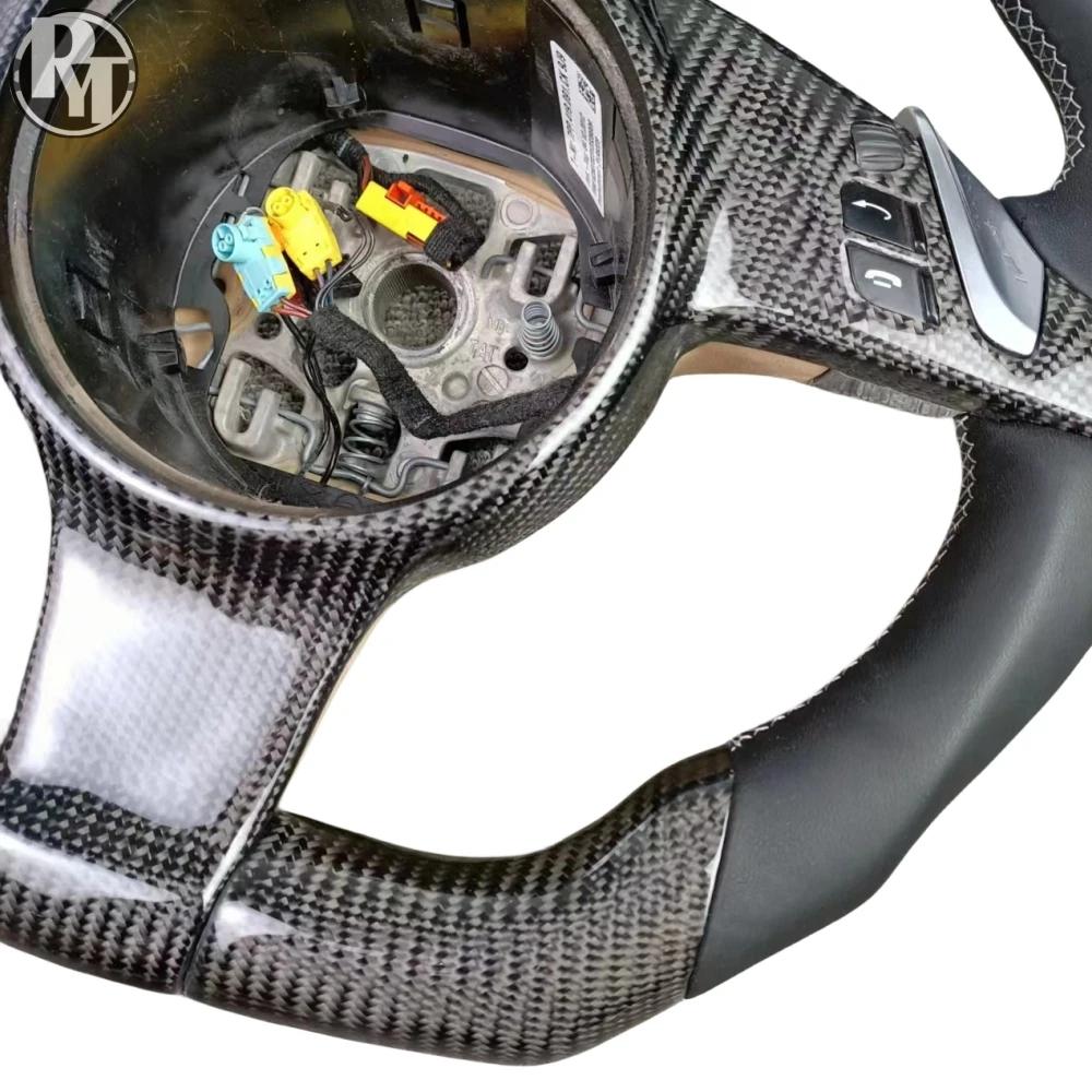 本物のカーボンファイバーステアリングホイール、ポルシェ カイエン、マカン、パナメーラ、911 車用ステアリングホイールに適しています