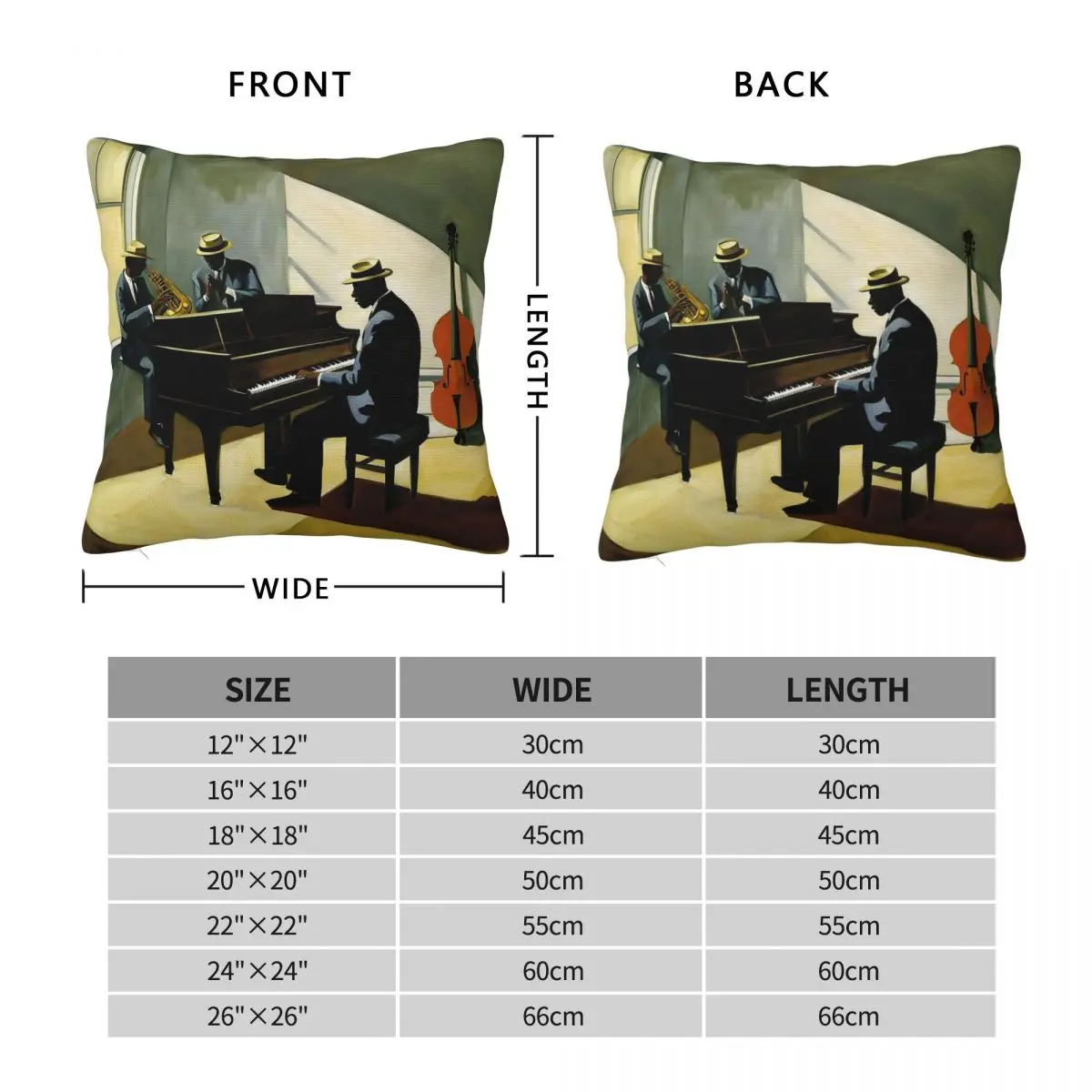 The Jazz Room Pillowcase Polyester Linen Velvet Printed Zip Decorative Pillow Case Home Cushion Cover 18