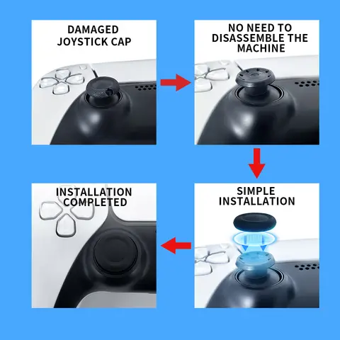 PS4 और PS5 गेमपैड जॉयस्टिक के लिए प्रतिस्थापन और मरम्मत कैप बिना जुदा किए और आसान स्थापना 10 best sales ps4 भागों - №3