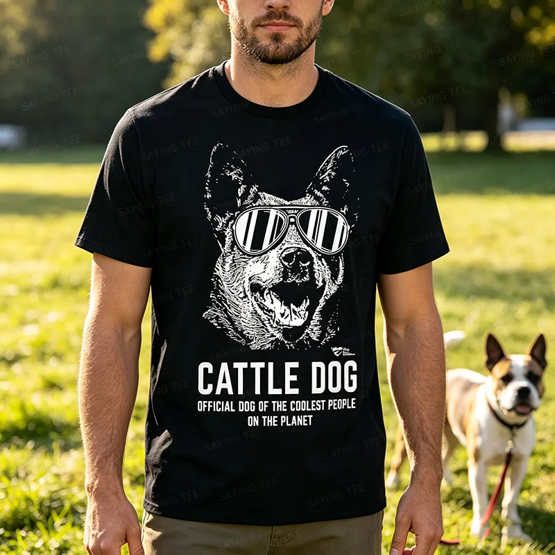 Cattle Dog – Offizielles T-Shirt für die coolsten Hundeliebhaber, Y2k Pupbeats Australian Cattle Dog Grafik-Bekleidung, weiches Baumwoll-T-Shirt – Detail 3