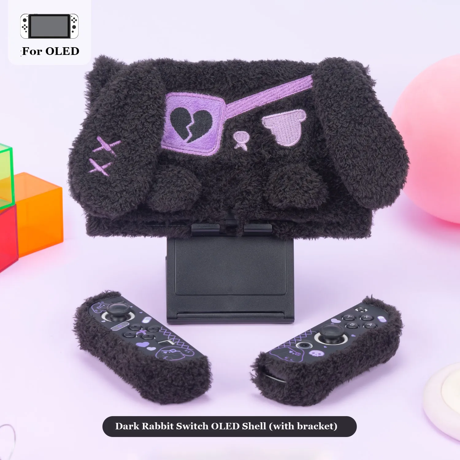 Geekshare-Pelúcia Concha Protetora Compatível com Nintendo Switch ou Switch, Oled Urso Bonito, Coelho, Elk Case, Presente de Natal, Inverno