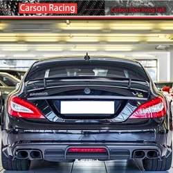 For Mercedes Benz CLS Class W218 X218 CLS300 350 CLS63 AMG Sport 2012-2017 Real Carbon Fiber  Rear Bumper Lip Diffuser Spoiler