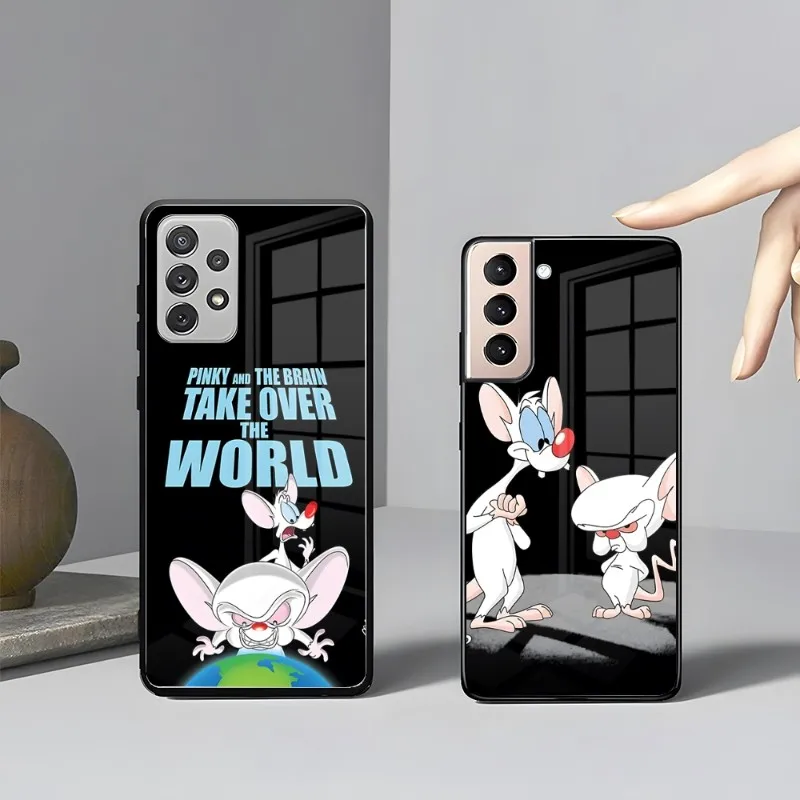 Cute P-Pinky And The Brain Phone Case Samsung A54 S23 S21 S22 Ultra A 42 34 32 52 51 Note S10 E Plus S20 FE S22 Pro A12 Glass