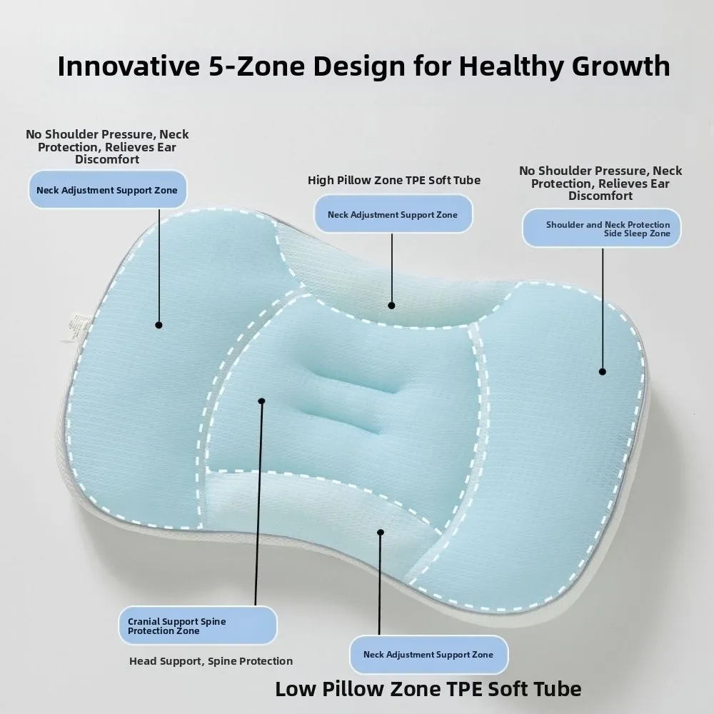 New Reversible Pillow Breathable Comfortable Newborn Pillow Soft Green Sleep Pillow Children