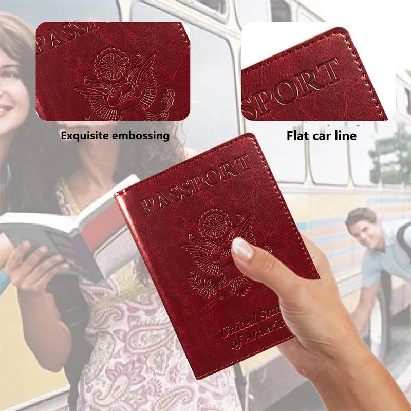 1pc titular do passaporte bolsa de viagem fino acessórios de viagem passaporte carteira de couro do plutônio caso do passaporte com slot para cartão à prova dwaterproof água