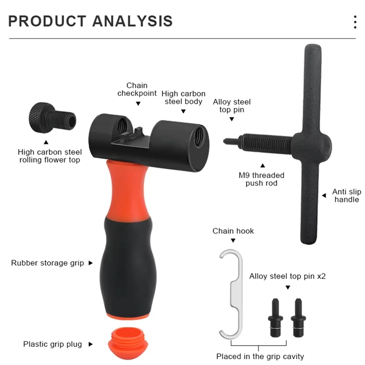 A002 Bicycle Chain Pin Remover Mountain Bike Link Breaker Splitter Repair Tool for Road Cycling Chain Extractor Cutter Device