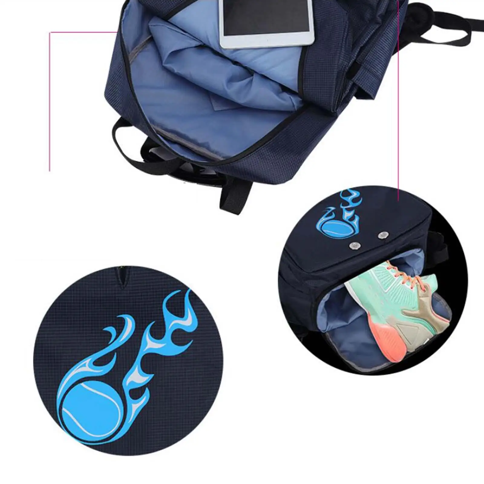 Tennis Bag Badminton Backpack for Squash Pickleball Racquet and Accessories