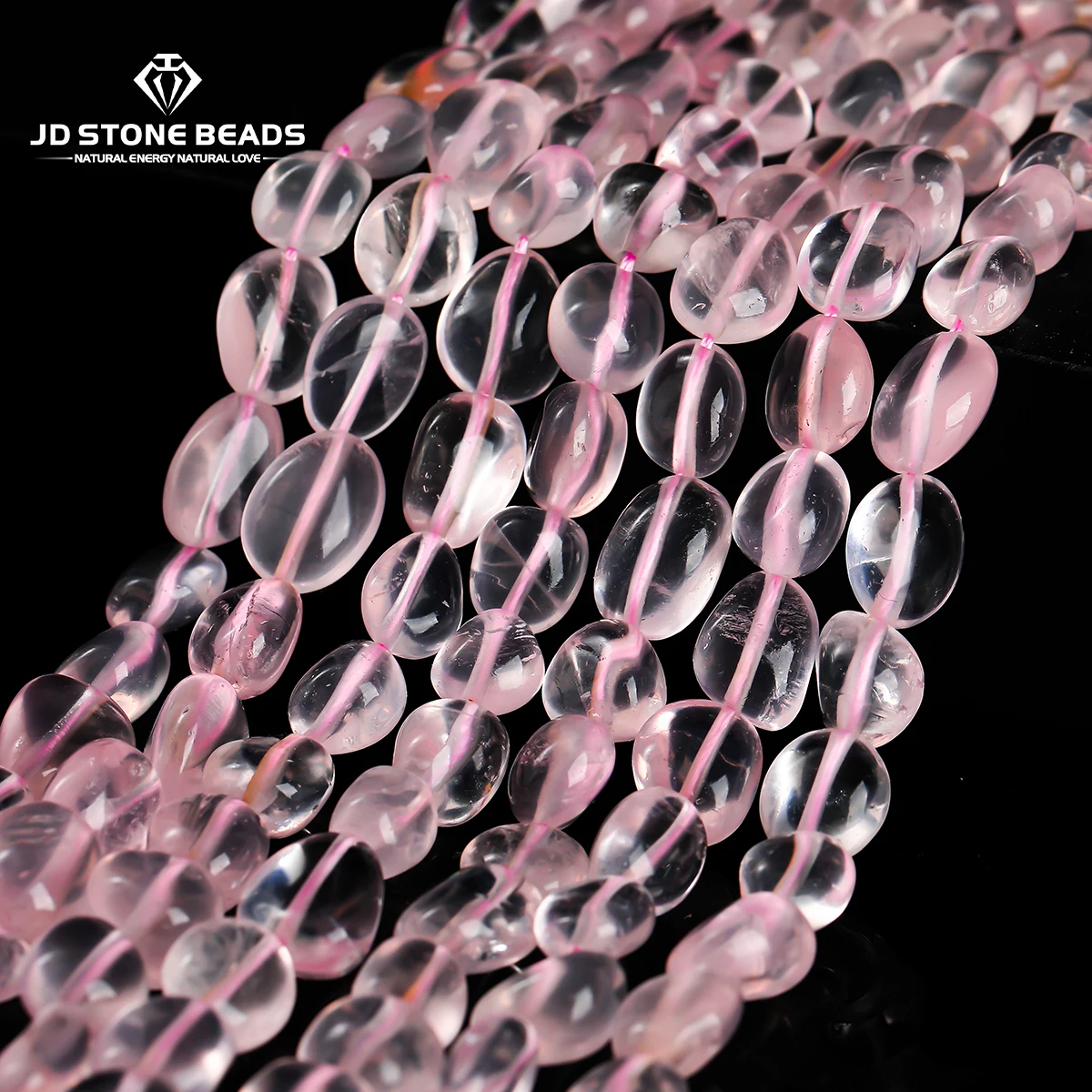 

1 нить натуральный камень ледяной розовый кварц неправильной формы бусина произвольной формы для изготовления ювелирных изделий DIY ожерелье браслет аксессуар