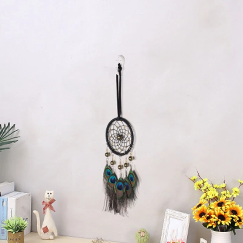 Mini Dream Catcher Car Pendant Wind Chimes Feather Decoration Home Decor & Wall Hanging Adornment