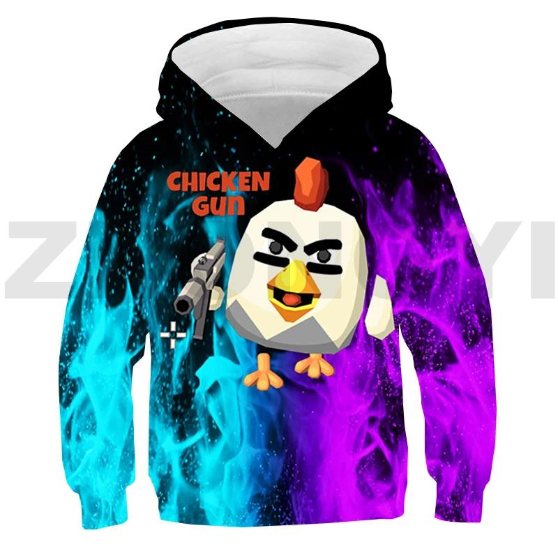 New Chicken Gun Anime Hoodie Spring and Autumn Sweatshirt Boys Game Chicken Gun 3D Printed Pullovers Teens Girls Cosplay Costume