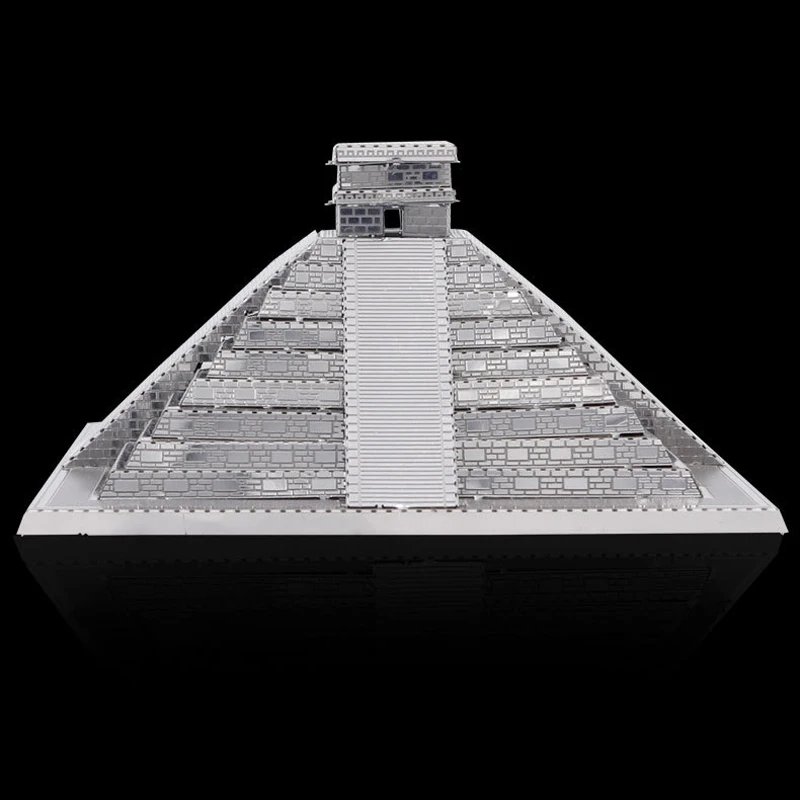 3D Metal Mayan Pyramid Building Model Puzzle, DIY Montar Jigsaw, Brinquedos para Crianças, Presente