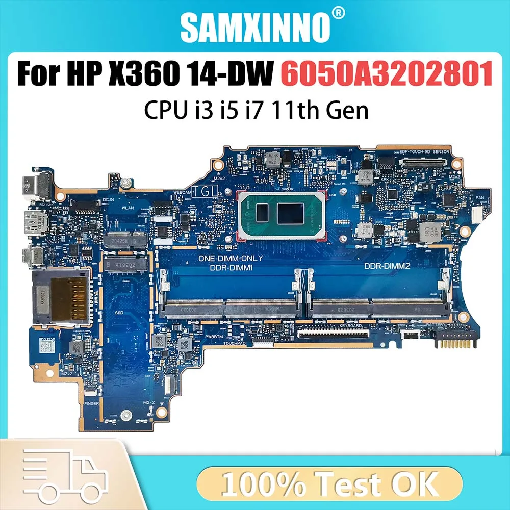 Notebook Motherboard For HP X360 14-DW M21492-601 M21493-601 6050A3202801 Laptop Mainboard CPU I3 I5 I7 11th Gen