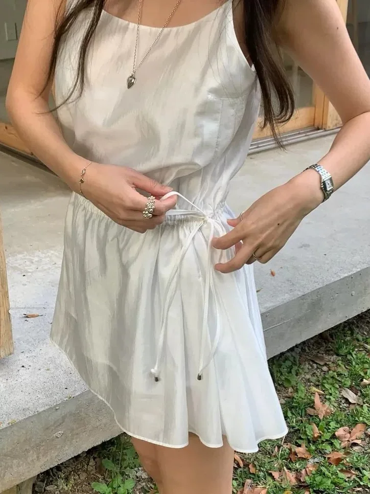 East Gate Faion Dstring Taille Träger Dr Farbe Lose Sommer Vielseitige Oberbekleidung Rock Casual Sle Hohe Taille...