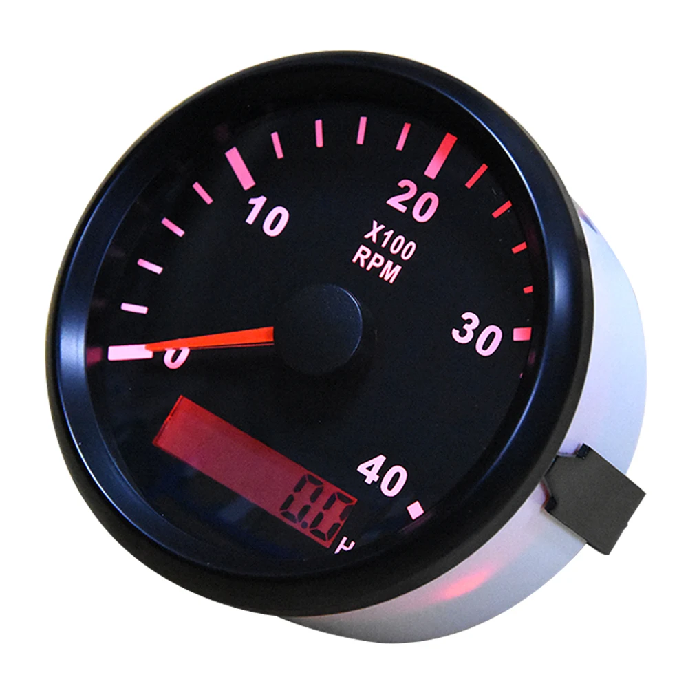 85mm 4000RPM Tachometer with LED Digital Hourmeter Marine Outboard Diesel Engine Motor Generator Tacho Meter Gauge 12V/24V