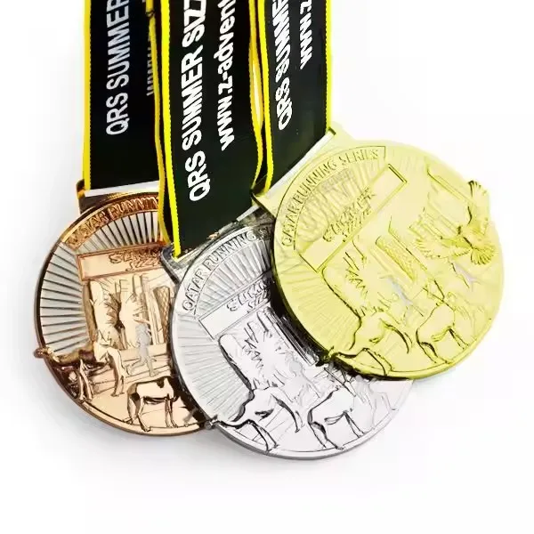 

Cheap Ribbon Hanger Gold Silver Bronze Sports Medals Custom Medal