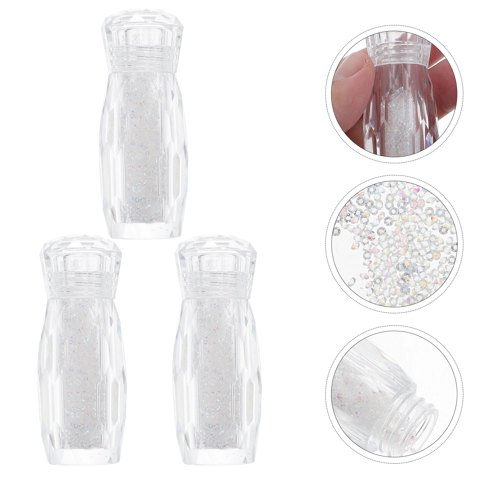 

Nail Micro Drill Gems 3 Boxes Resin Bead Accessory Shiny Decor Jewelry Manicure Art Supplies DIY Decoration Home Use Lightweight